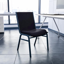 HERCULES Series Heavy Duty Black Dot Fabric Stack Chair [FLF-XU-60153-BK-GG]