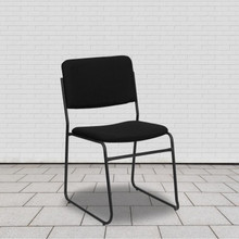 HERCULES Series 500 lb. Capacity High Density Black Fabric Stacking Chair with Sled Base [FLF-XU-8700-BLK-B-30-GG]