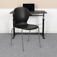 HERCULES Series 551 lb. Capacity Black Stack Chair [FLF-RUT-3-BK-GG]