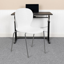 HERCULES Series 551 lb. Capacity White Stack Chair [FLF-RUT-3-WH-GG]