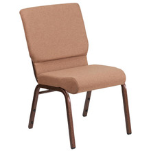18.5"W Stacking Church Chair in Caramel Fabric - Copper Vein Frame