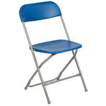 Blue Plastic Folding Chair  - 650lb Weight Capacity Comfortable Event Chair - Lightweight