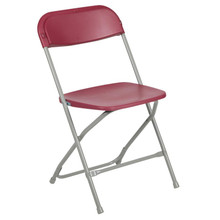 Hercules™ Series Plastic Folding Chair - Red - 650LB Weight Capacity Comfortable Event Chair - Lightweight Folding Chair [FLF-LE-L-3-RED-GG]