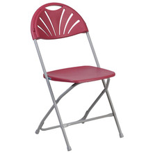 HERCULES Series 650 lb. Capacity Burgundy Plastic Fan Back Folding Chair [FLF-LE-L-4-BUR-GG]