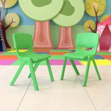 2 Pack Green Plastic Stackable School Chair with 15.5" Seat Height [FLF-2-YU-YCX-005-GREEN-GG]