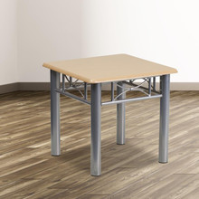 Natural Laminate End Table with Silver Steel Frame [FLF-JB-6-END-NAT-GG]