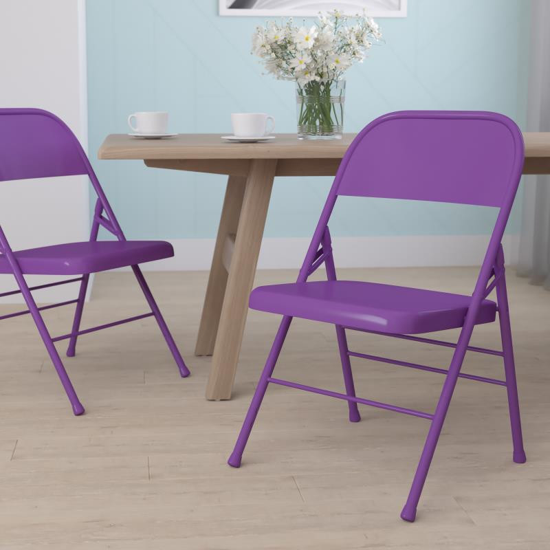 Purple metal online chair