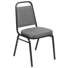 Gray Trapezoidal Back Stacking Banquet Chair with 2.5" Thick Seat with Silver Vein Frame