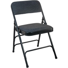 Advantage Black Padded Metal Folding Chair - Black 1-in Fabric Seat [FLF-DPI903F-BLKBLK]