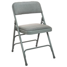 Advantage Grey Padded Metal Folding Chair - Grey 1-in Fabric Seat [FLF-DPI903F-GG]