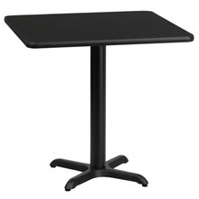 24'' Square Black Laminate Table Top with 22'' x 22'' Table Height Base [FLF-XU-BLKTB-2424-T2222-GG]