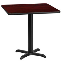 24'' Square Mahogany Laminate Table Top with 22'' x 22'' Table Height Base [FLF-XU-MAHTB-2424-T2222-GG]