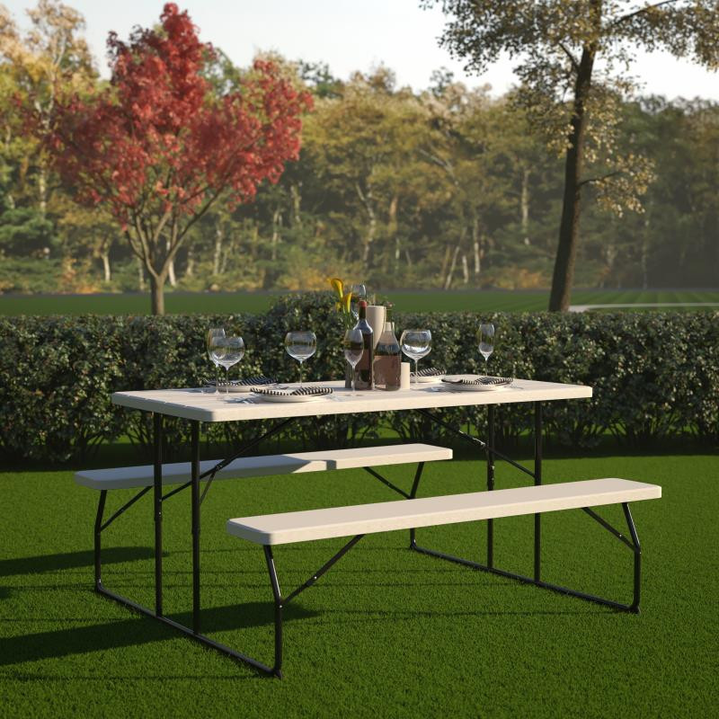 Folding table with discount seats