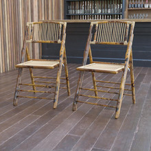 Bamboo Folding Chairs | Set of 2 Bamboo Wood Folding Chairs [FLF-2-X-62111-BAM-GG]