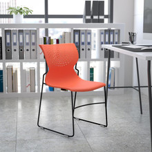 HERCULES Series 661 lb. Capacity Orange Full Back Stack Chair with Gray Powder Coated Frame [FLF-RUT-438-OR-GG]