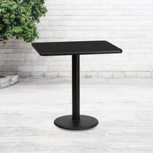 24'' x 30'' Rectangular Black Laminate Table Top with 18'' Round Table Height Base [FLF-XU-BLKTB-2430-TR18-GG]