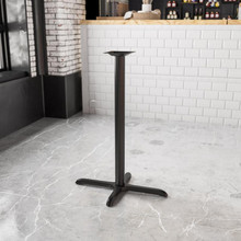 23.5'' x 29.5'' Restaurant Table X-Base with 3'' Dia. Bar Height Column [FLF-XU-T2230-BAR-GG]