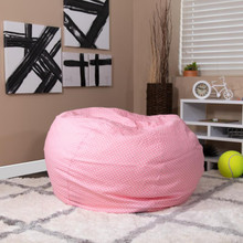Oversized Light Pink Dot Refillable Bean Bag Chair for All Ages [FLF-DG-BEAN-LARGE-DOT-PK-GG]