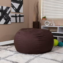 Oversized Solid Brown Refillable Bean Bag Chair for All Ages [FLF-DG-BEAN-LARGE-SOLID-BRN-GG]