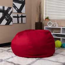 Oversized Solid Red Refillable Bean Bag Chair for All Ages [FLF-DG-BEAN-LARGE-SOLID-RED-GG]