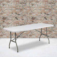6-Foot Granite White Plastic Folding Table [FLF-DAD-YCZ-183B-GW-GG]