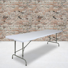 8-Foot Height Adjustable Granite White Plastic Folding Table [FLF-RB-3096ADJ-GG]