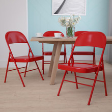 HERCULES Series Double Braced Red Metal Folding Chair [FLF-BD-F002-RED-GG]