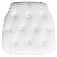 Hard White Tufted Vinyl Chiavari Chair Cushion [FLF-SZ-TUFT-WHITE-GG]