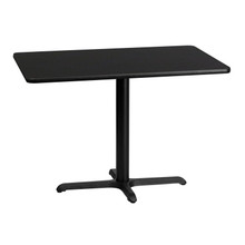 30'' x 42'' Rectangular Black Laminate Table Top with 23.5'' x 29.5'' Table Height Base [FLF-XU-BLKTB-3042-T2230-GG]