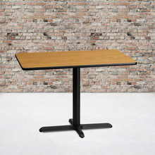 30'' x 42'' Rectangular Natural Laminate Table Top with 23.5'' x 29.5'' Table Height Base [FLF-XU-NATTB-3042-T2230-GG]