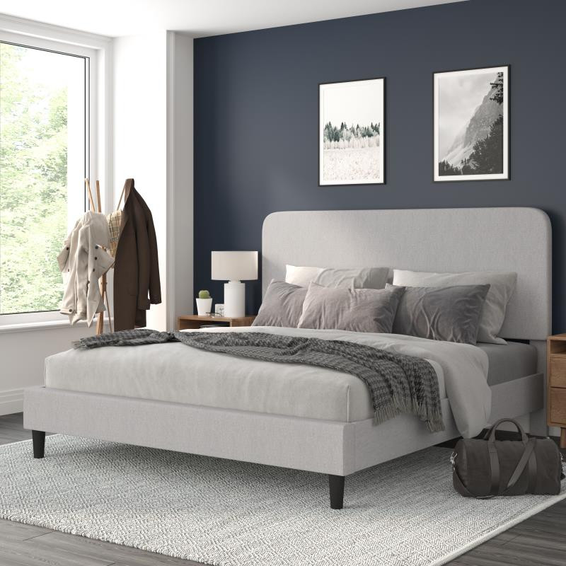 Light grey headboard king discount