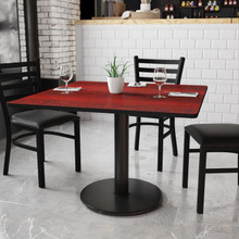 42'' Square Mahogany Laminate Table Top with 24'' Round Table Height Base [FLF-XU-MAHTB-4242-TR24-GG]