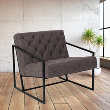 HERCULES Madison Series Retro Gray LeatherSoft Tufted Lounge Chair [FLF-ZB-8522-GY-GG]