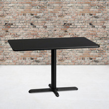 30'' x 48'' Rectangular Black Laminate Table Top with 23.5'' x 29.5'' Table Height Base [FLF-XU-BLKTB-3048-T2230-GG]