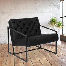 HERCULES Madison Series Black LeatherSoft Tufted Lounge Chair [FLF-ZB-8522-BK-GG]