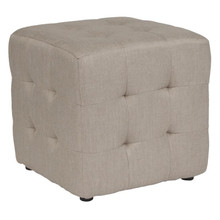 Avendale Tufted Upholstered Ottoman Pouf in Beige Fabric [FLF-QY-S02-B-GG]