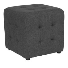 Avendale Tufted Upholstered Ottoman Pouf in Dark Gray Fabric [FLF-QY-S02-DGY-GG]