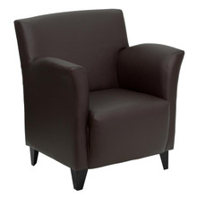 HERCULES Roman Series Brown LeatherSoft Lounge Chair [FLF-ZB-ROMAN-BROWN-GG]