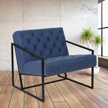 HERCULES Madison Series Retro Blue LeatherSoft Tufted Lounge Chair [FLF-ZB-8522-BL-GG]