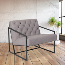 HERCULES Madison Series Retro Light Gray LeatherSoft Tufted Lounge Chair [FLF-ZB-8522-WH-GG]