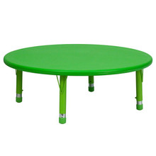 45'' Round Green Plastic Height Adjustable Activity Table [FLF-YU-YCX-005-2-ROUND-TBL-GREEN-GG]