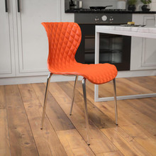 Lowell Contemporary Design Orange Plastic Stack Chair [FLF-LF-7-07C-ORNG-GG]