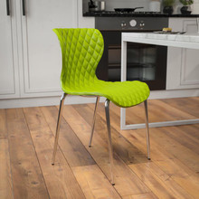 Lowell Contemporary Design Citrus Green Plastic Stack Chair [FLF-LF-7-07C-CGRN-GG]
