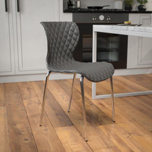 Lowell Contemporary Design Gray Plastic Stack Chair [FLF-LF-7-07C-GRY-GG]