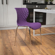 Lowell Contemporary Design Purple Plastic Stack Chair [FLF-LF-7-07C-PUR-GG]