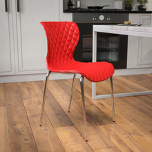 Lowell Contemporary Design Red Plastic Stack Chair [FLF-LF-7-07C-RED-GG]