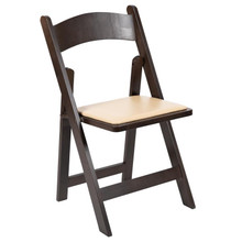 HERCULES Series Chocolate Wood Folding Chair with Vinyl Padded Seat [FLF-XF-2903-CHOC-WOOD-GG]