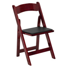 HERCULES Series Mahogany Wood Folding Chair with Vinyl Padded Seat [FLF-XF-2903-MAH-WOOD-GG]
