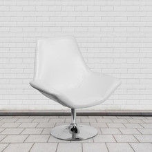 HERCULES Sabrina Series White LeatherSoft Side Reception Chair [FLF-CH-102242-WH-GG]