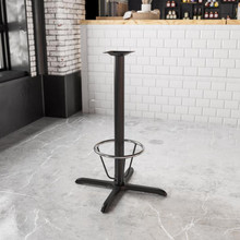 30'' x 30'' Restaurant Table X-Base with 3'' Dia. Bar Height Column and Foot Ring [FLF-XU-T3030-BAR-3CFR-GG]